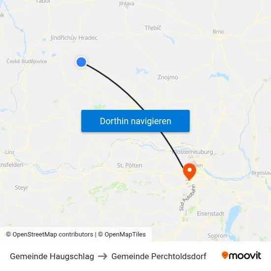 Gemeinde Haugschlag to Gemeinde Perchtoldsdorf map