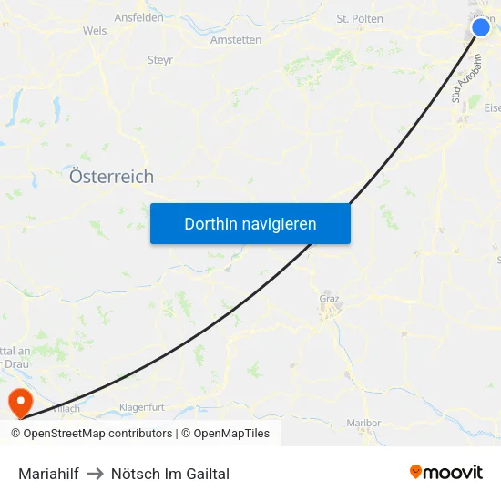Mariahilf to Nötsch Im Gailtal map