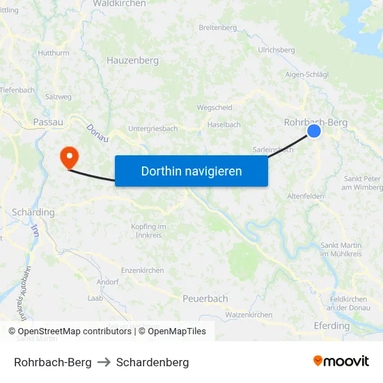 Rohrbach-Berg to Schardenberg map