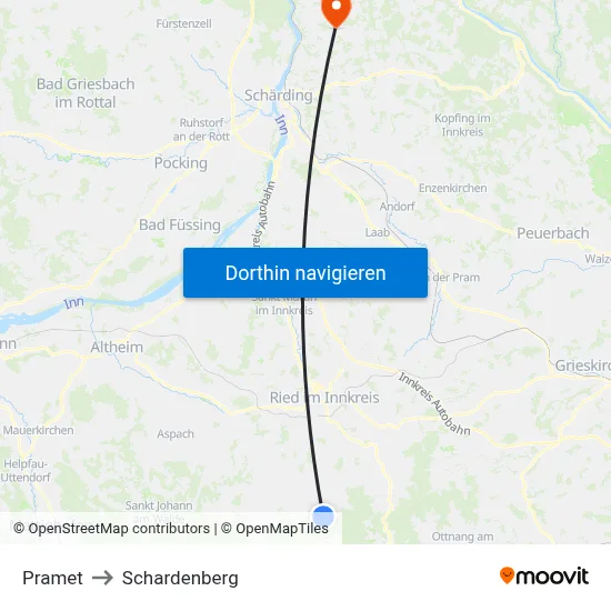 Pramet to Schardenberg map