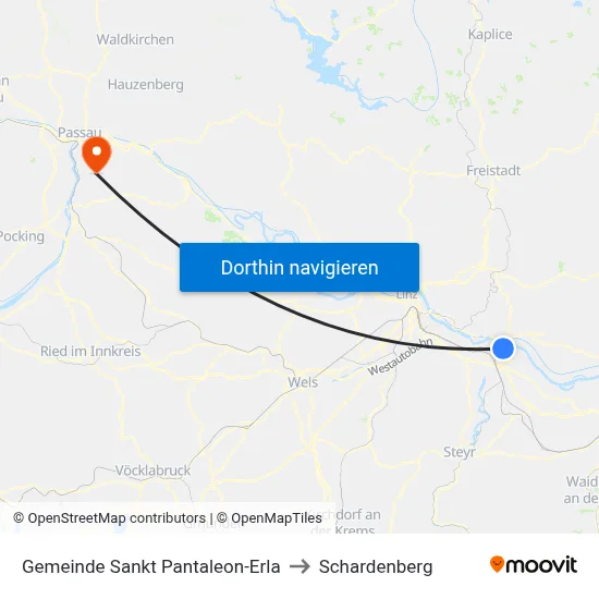 Gemeinde Sankt Pantaleon-Erla to Schardenberg map