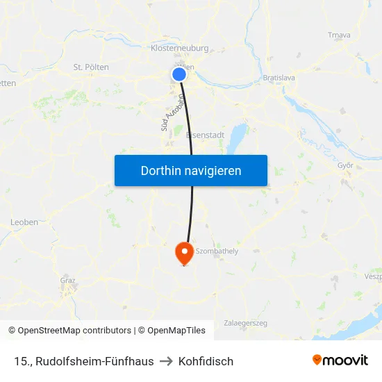 15., Rudolfsheim-Fünfhaus to Kohfidisch map