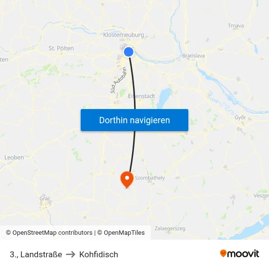 3., Landstraße to Kohfidisch map