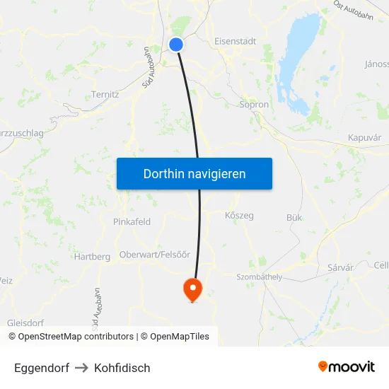 Eggendorf to Kohfidisch map