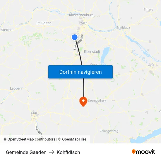 Gemeinde Gaaden to Kohfidisch map