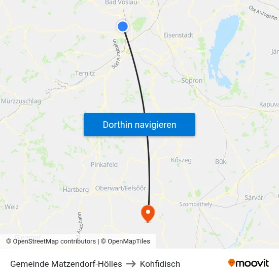 Gemeinde Matzendorf-Hölles to Kohfidisch map