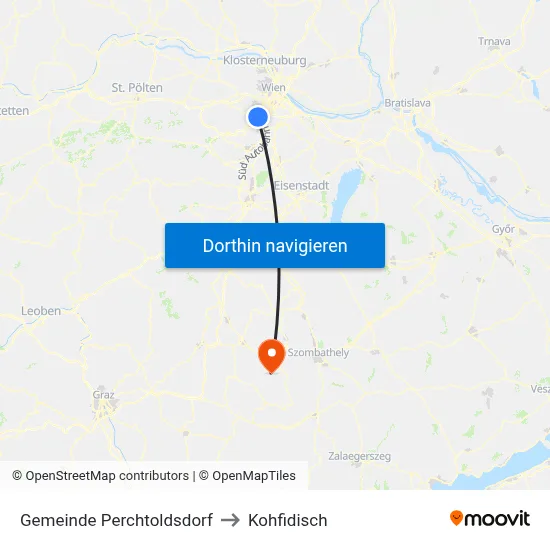 Gemeinde Perchtoldsdorf to Kohfidisch map