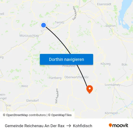 Gemeinde Reichenau An Der Rax to Kohfidisch map