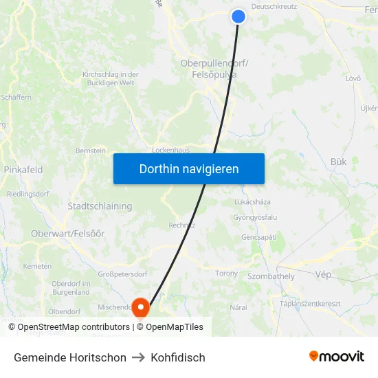Gemeinde Horitschon to Kohfidisch map