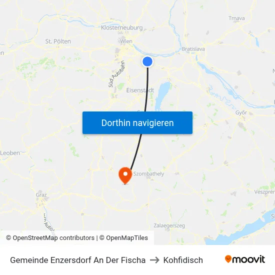 Gemeinde Enzersdorf An Der Fischa to Kohfidisch map