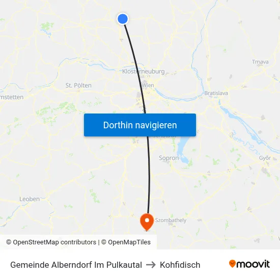 Gemeinde Alberndorf Im Pulkautal to Kohfidisch map