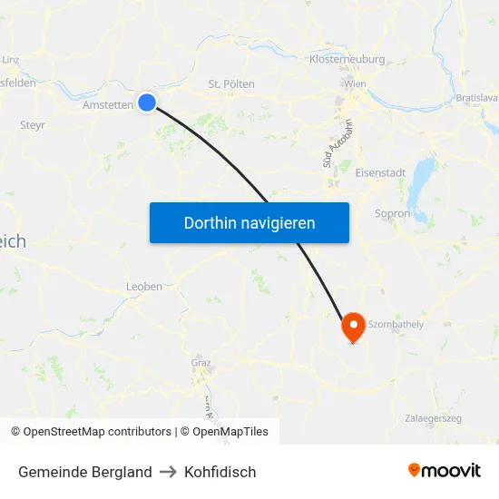 Gemeinde Bergland to Kohfidisch map