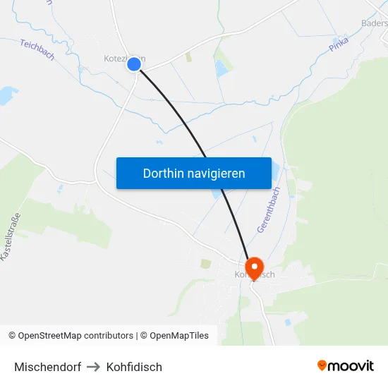 Mischendorf to Kohfidisch map