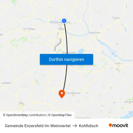 Gemeinde Enzersfeld Im Weinviertel to Kohfidisch map