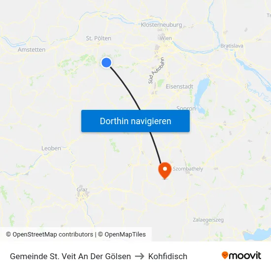 Gemeinde St. Veit An Der Gölsen to Kohfidisch map