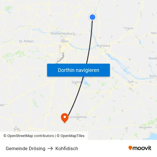 Gemeinde Drösing to Kohfidisch map