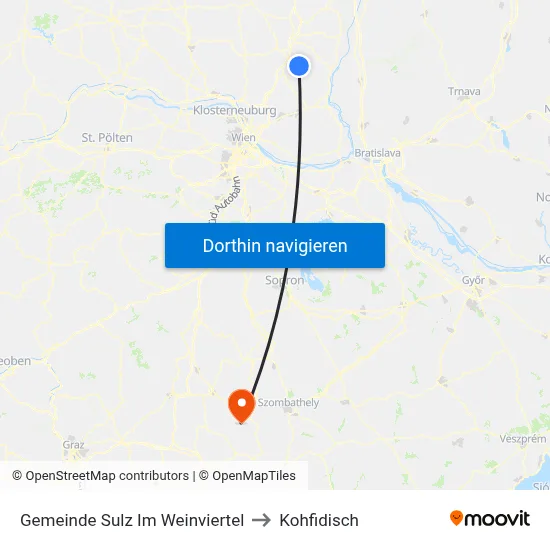 Gemeinde Sulz Im Weinviertel to Kohfidisch map