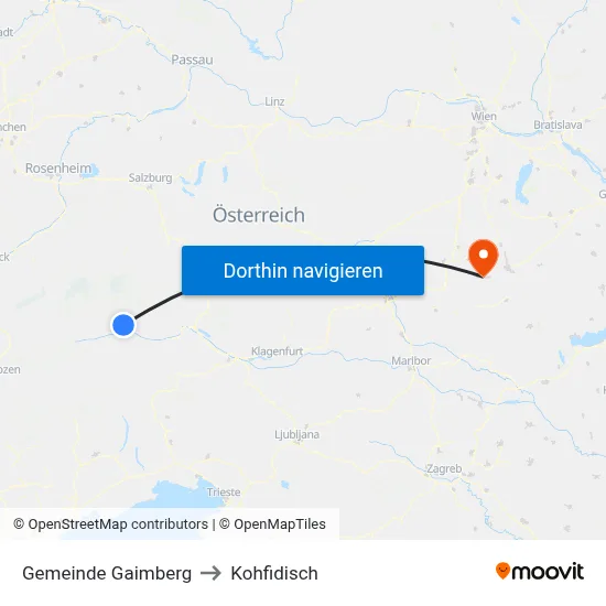 Gemeinde Gaimberg to Kohfidisch map