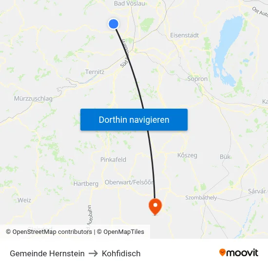 Gemeinde Hernstein to Kohfidisch map