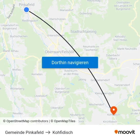 Gemeinde Pinkafeld to Kohfidisch map