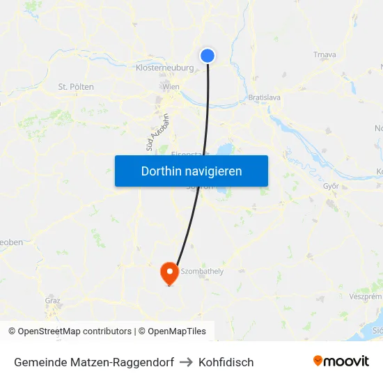 Gemeinde Matzen-Raggendorf to Kohfidisch map