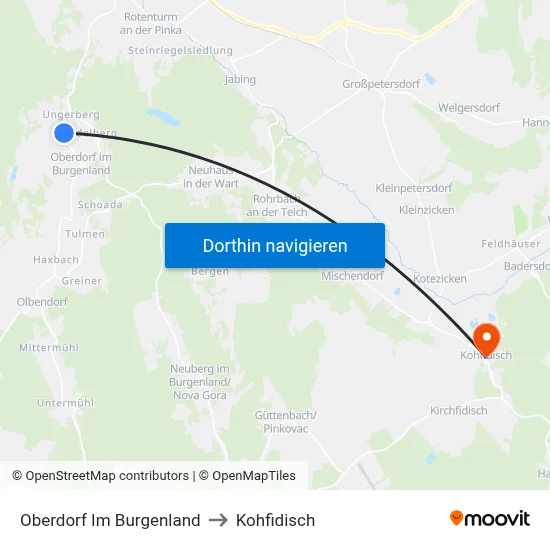 Oberdorf Im Burgenland to Kohfidisch map