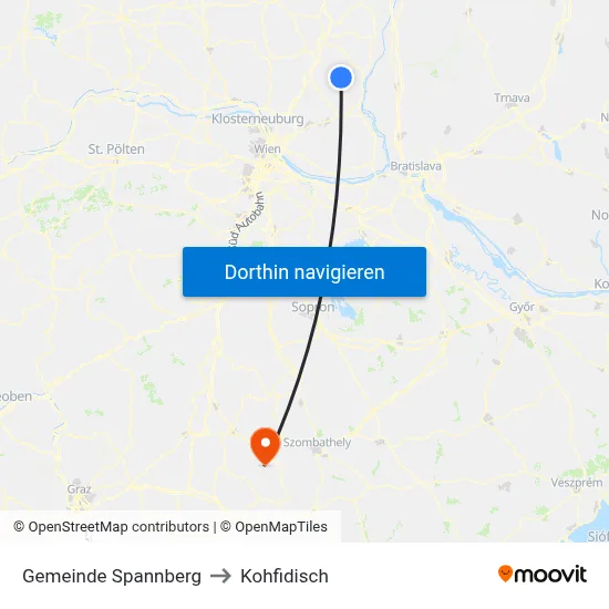Gemeinde Spannberg to Kohfidisch map