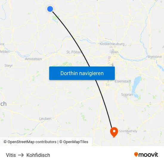 Vitis to Kohfidisch map