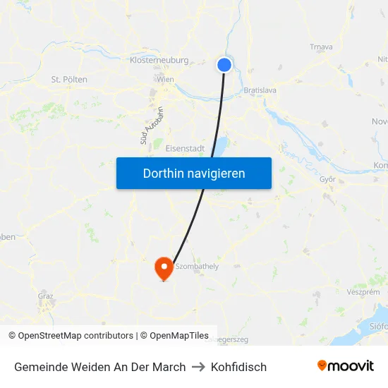 Gemeinde Weiden An Der March to Kohfidisch map