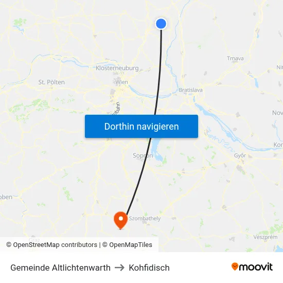 Gemeinde Altlichtenwarth to Kohfidisch map