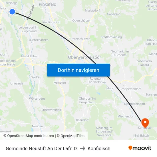 Gemeinde Neustift An Der Lafnitz to Kohfidisch map