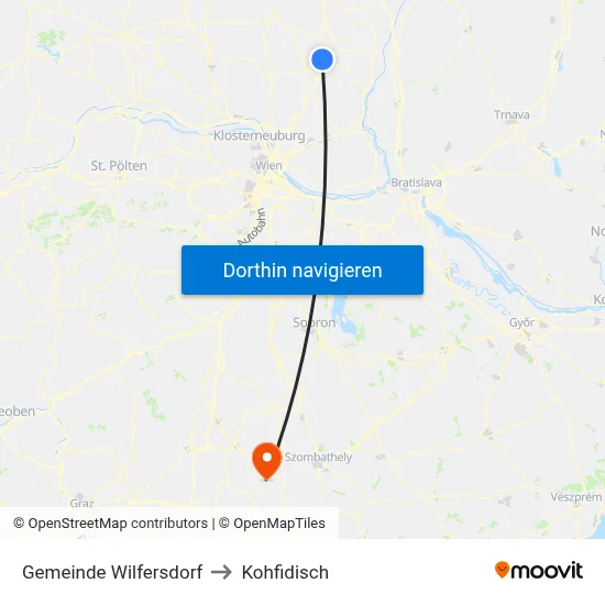 Gemeinde Wilfersdorf to Kohfidisch map