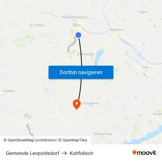 Gemeinde Leopoldsdorf to Kohfidisch map