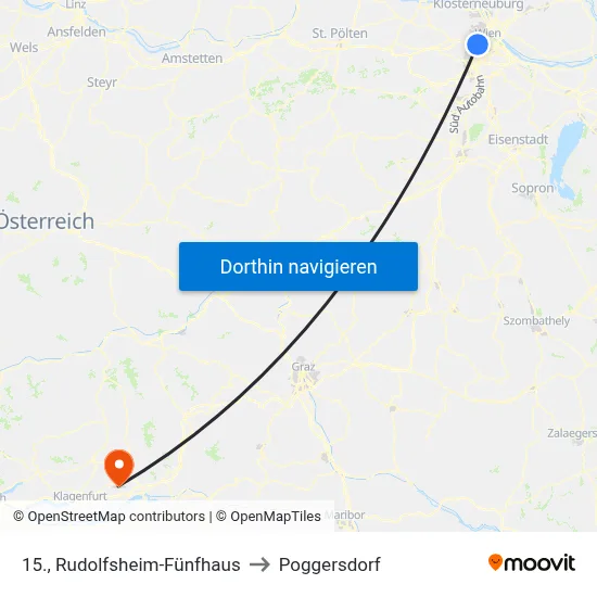 15., Rudolfsheim-Fünfhaus to Poggersdorf map