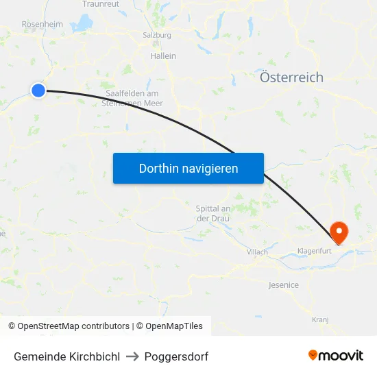 Gemeinde Kirchbichl to Poggersdorf map
