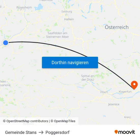 Gemeinde Stans to Poggersdorf map