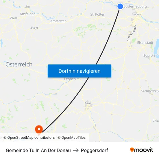 Gemeinde Tulln An Der Donau to Poggersdorf map