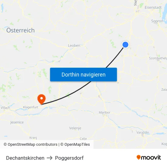 Dechantskirchen to Poggersdorf map