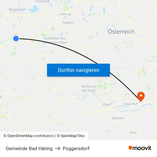 Gemeinde Bad Häring to Poggersdorf map