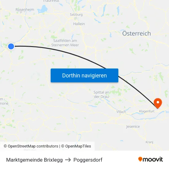 Marktgemeinde Brixlegg to Poggersdorf map