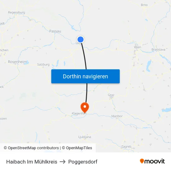 Haibach Im Mühlkreis to Poggersdorf map