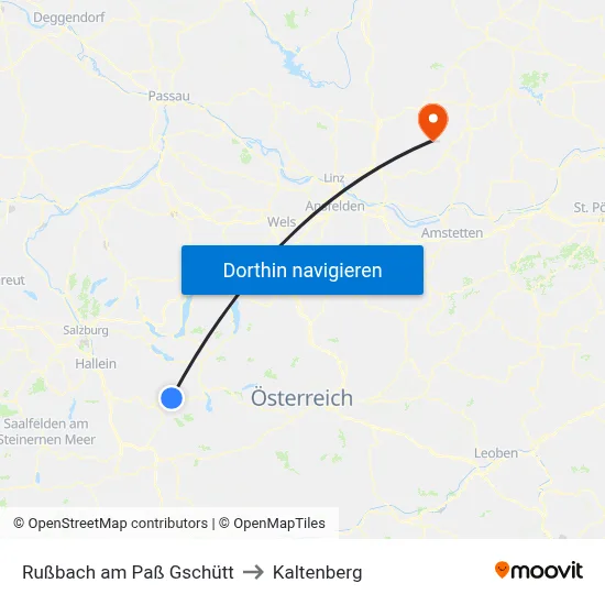 Rußbach am Paß Gschütt to Kaltenberg map