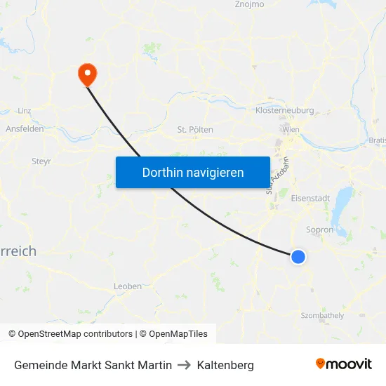 Gemeinde Markt Sankt Martin to Kaltenberg map