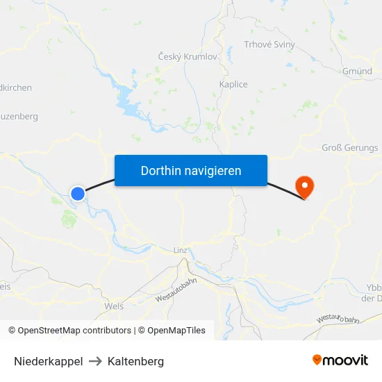 Niederkappel to Kaltenberg map