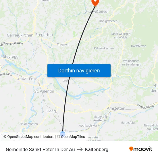 Gemeinde Sankt Peter In Der Au to Kaltenberg map