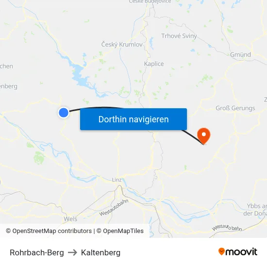 Rohrbach-Berg to Kaltenberg map