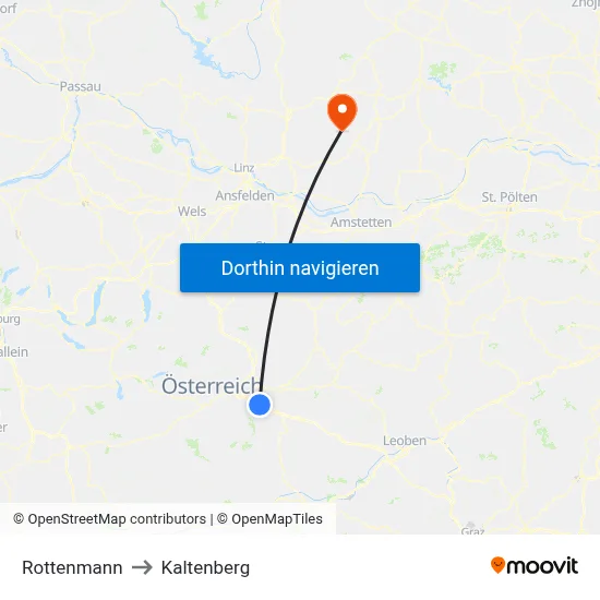 Rottenmann to Kaltenberg map