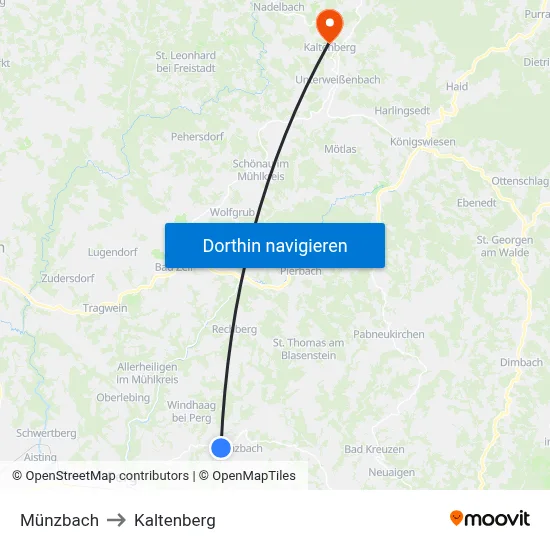 Münzbach to Kaltenberg map