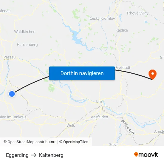 Eggerding to Kaltenberg map