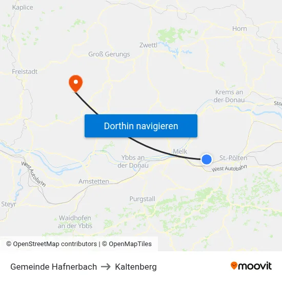 Gemeinde Hafnerbach to Kaltenberg map